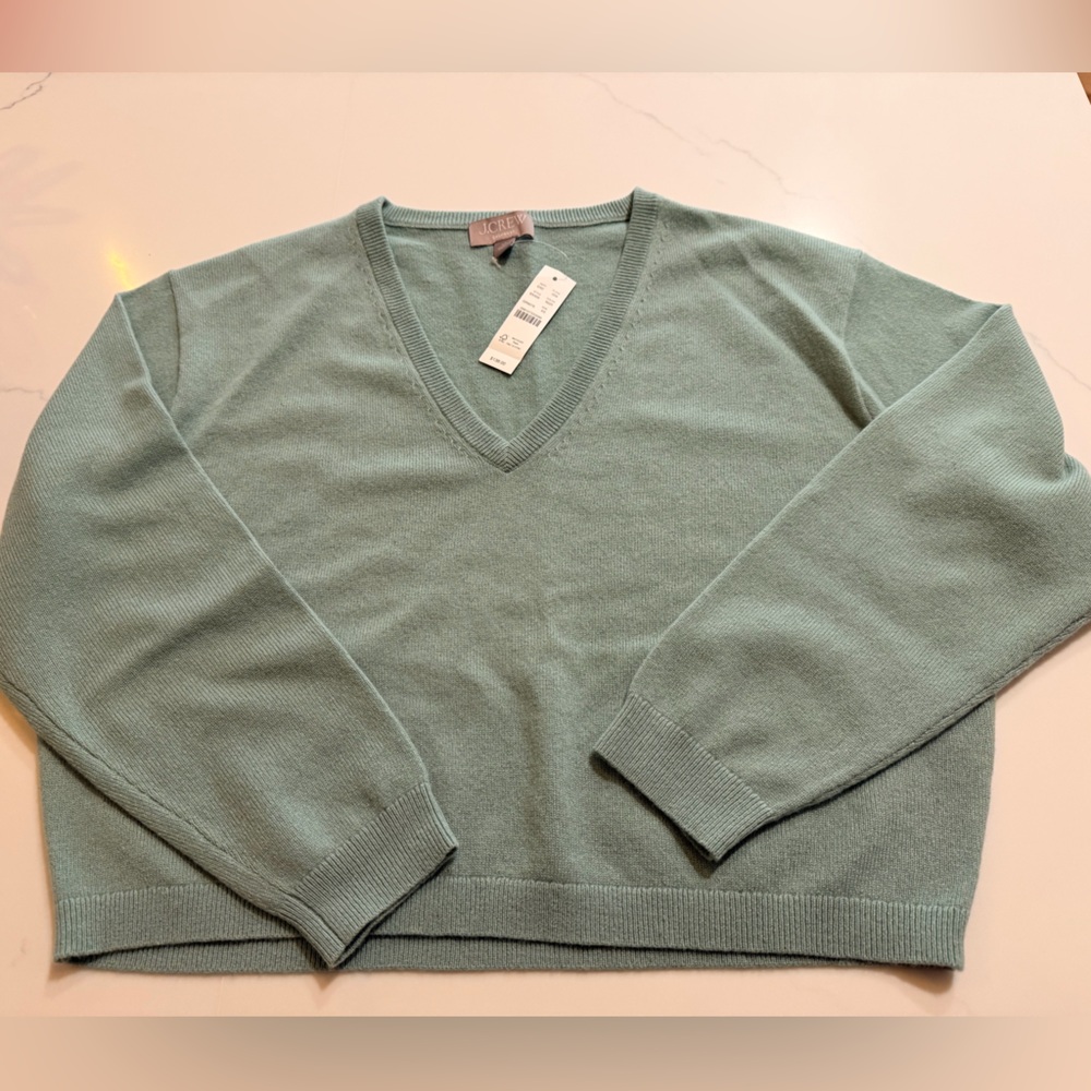 J. Crew Sage V-Neck Cashmere Sweater